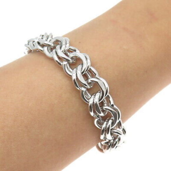 ELCO Sterling Silver Antique Art Deco Double Rolo Link...